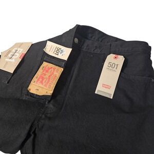 NEW Levi's 501 Original Black Button Fly Denim Jeans Men's Size 42x32